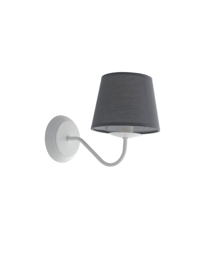 Applique metallo bianco paralumi tessuto grigio 1XE14 non incl. FAVOLA Applique metallo bianco paralumi tessuto grigio 1XE14 non incl. FAVOLA